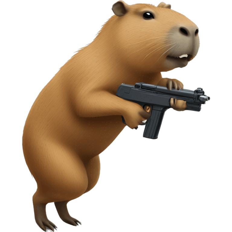 capybara with gun emoji