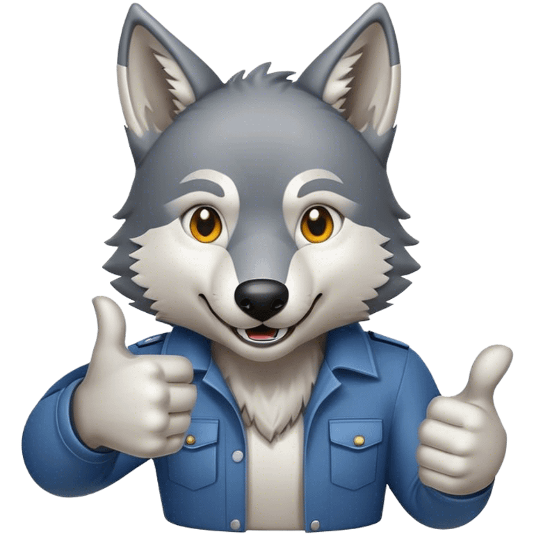 Wolf giving thumbs up emoji