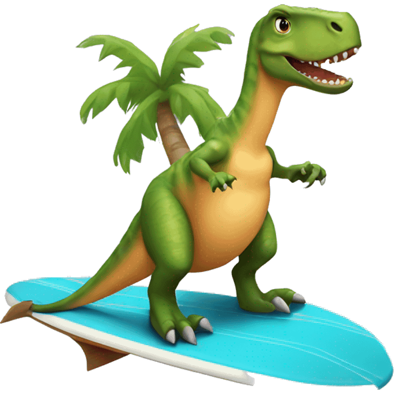 Dinosaur on a surfboard  emoji