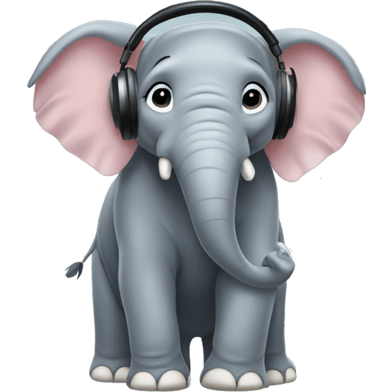 Elefant with headphones  emoji