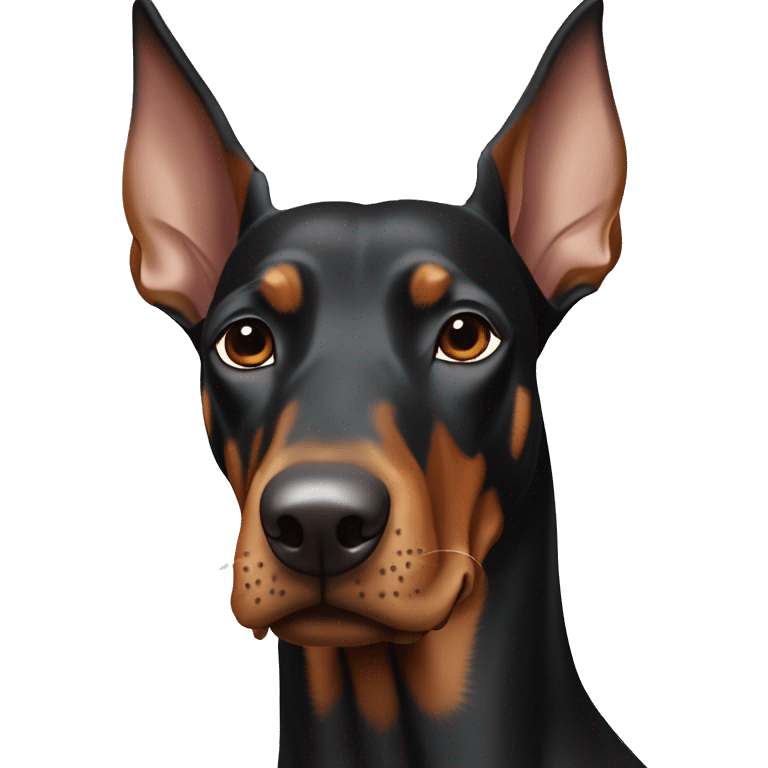 ￼ Doberman pincher natural ears￼ emoji