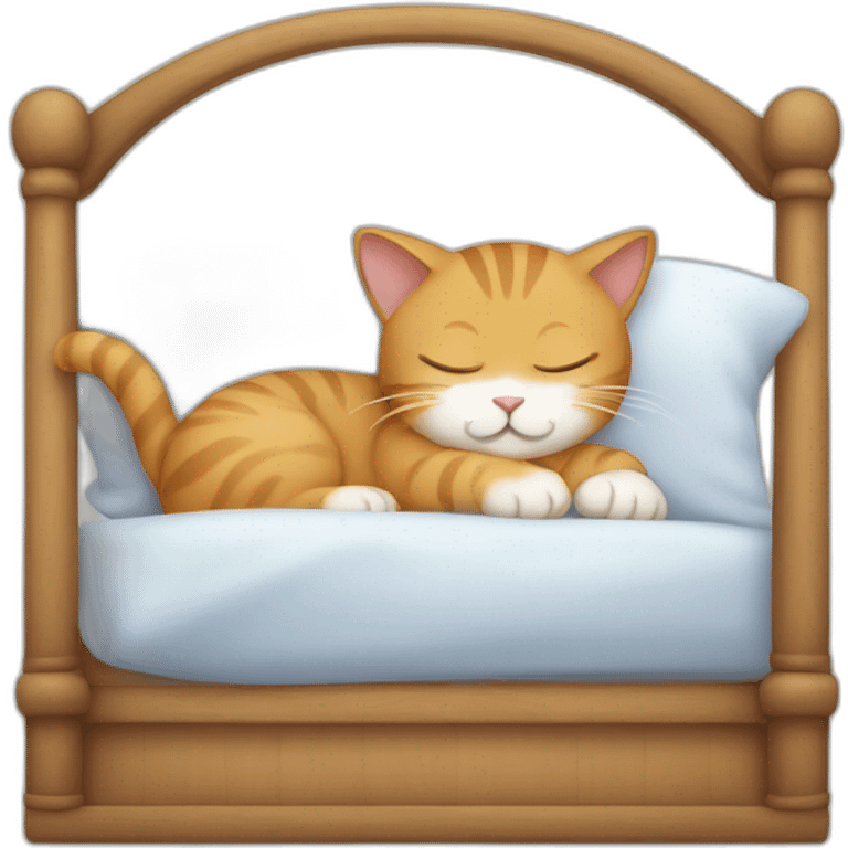 cat sleeping in a bed emoji