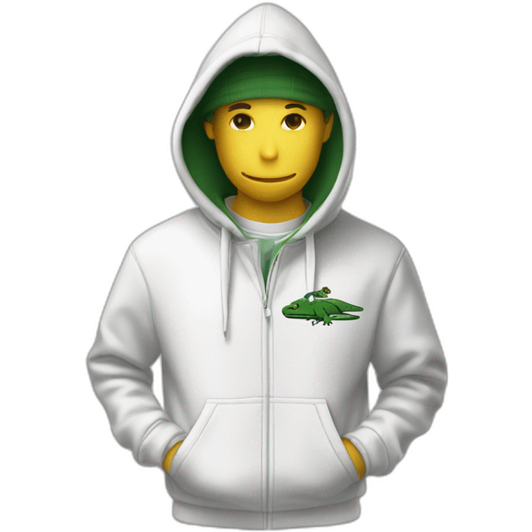 Lacoste smoking friends with white lacoste hoodie emoji