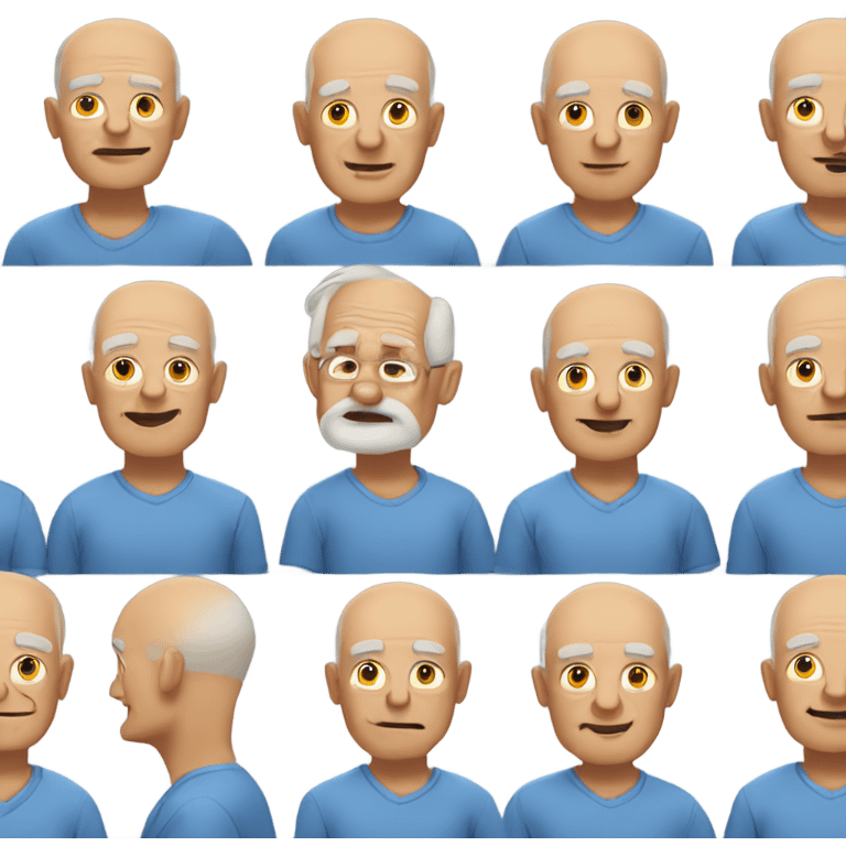 bald old man in blue shirt emoji