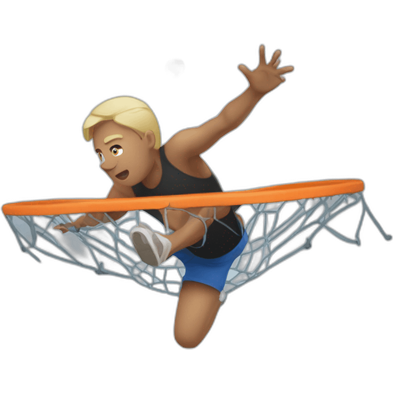 Person smashing ball on trampolin emoji