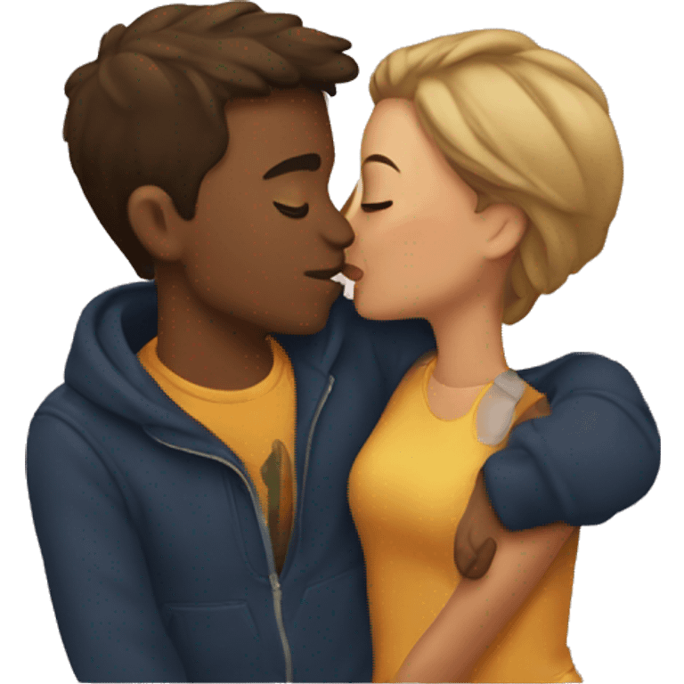 the couple kissing each others emoji