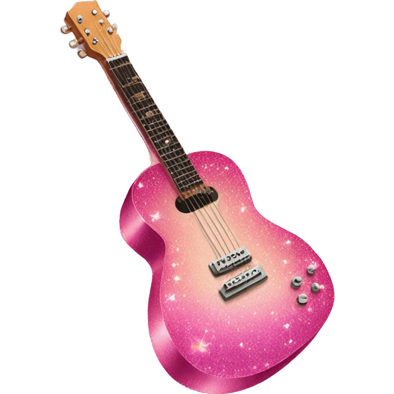 Pink ombre guitar with glitter  emoji