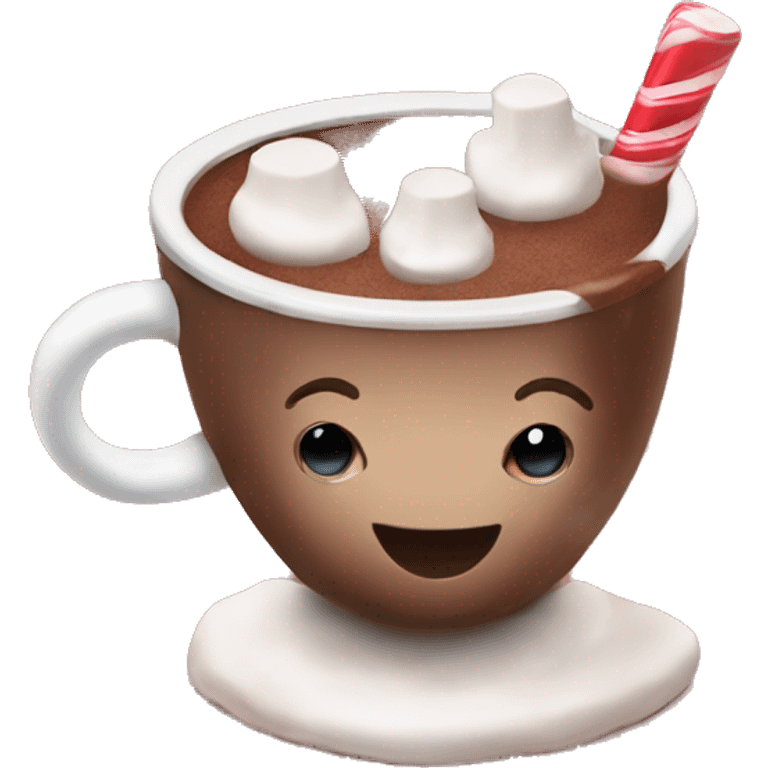 Hot chocolate with marshmallows Christmas themed  emoji