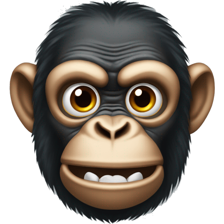 Intelligent chimpanzee angry  emoji