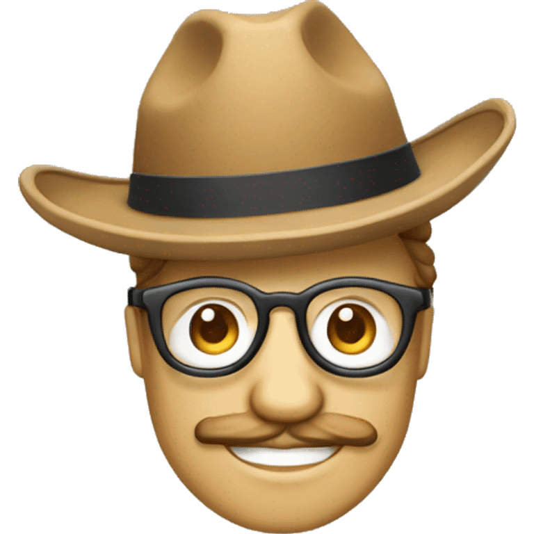 Un gars content avec un chapeau rigolo et des lunette qui tend le pouce vers le haut emoji