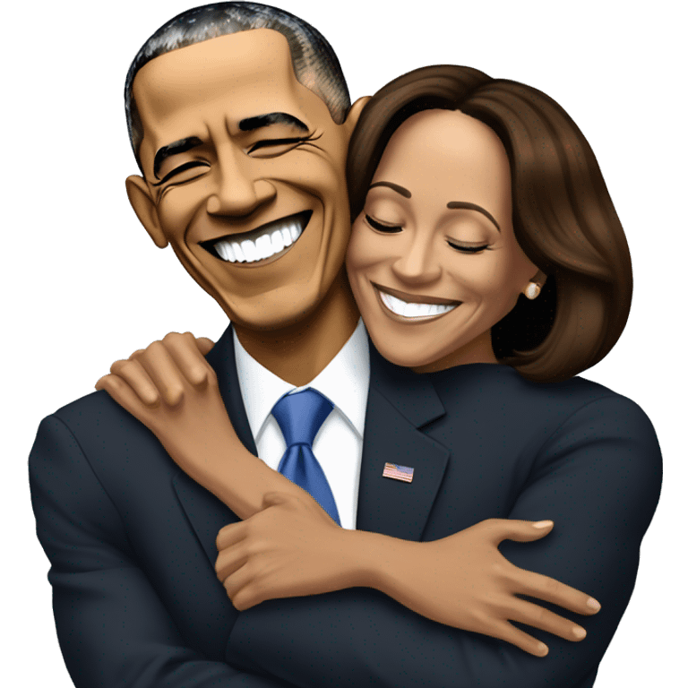 Obama hugging Kamala Harris emoji