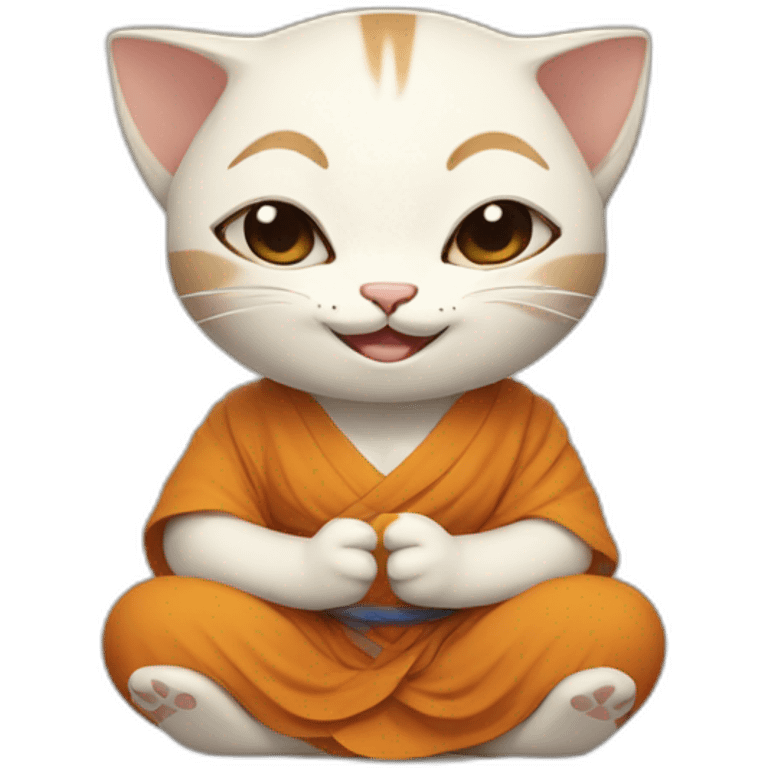 a smiling mindful monk kitty emoji