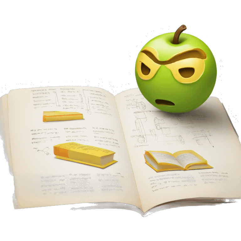 book with writing and diagrams of workouts inside the book, fully in frame emoji