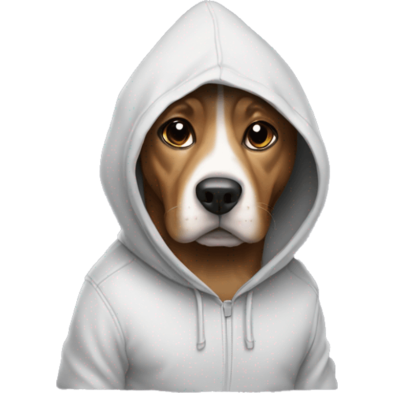 Dog wearing hoodie emoji