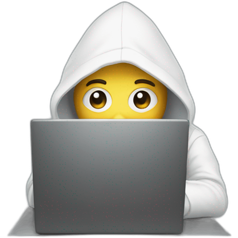 Hacker with computer emoji