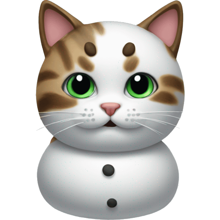 Cat with a snowman  emoji