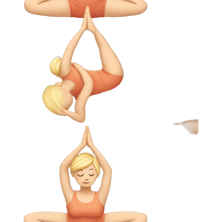 Blonde lady doing yoga with closed eyes emoji