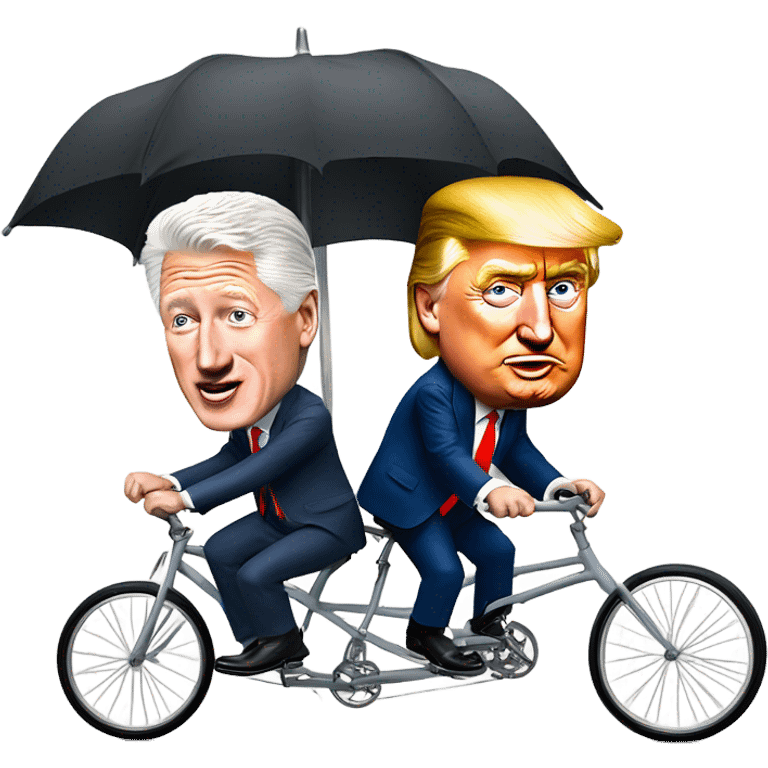 Bill Clinton and Donald Trump riding a two person bicycle ￼ emoji