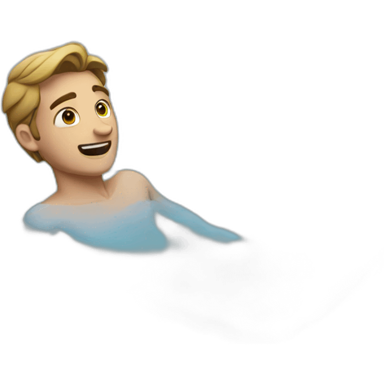 A man in a frozen pool emoji