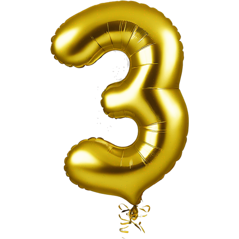 Gold foil balloons the number 30 emoji