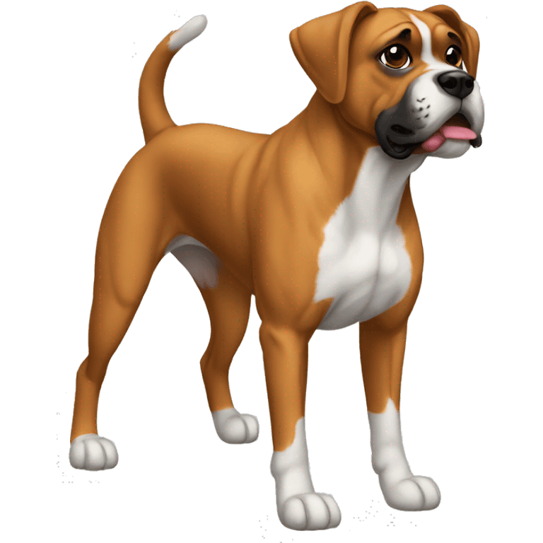 Perro boxer atigrado emoji