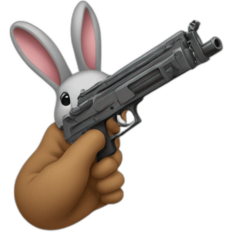 UN LAPIN AVEC UN GUN emoji