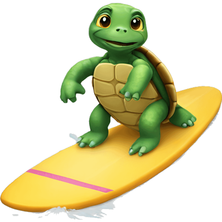 Turtle riding surfboard  emoji