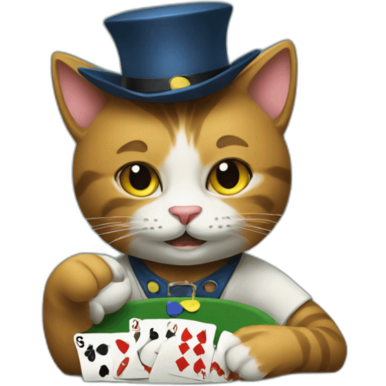 Cat playing poker emoji