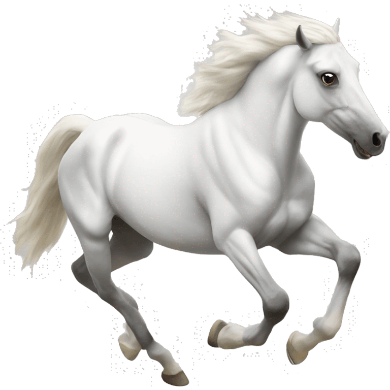 White horse running wild emoji