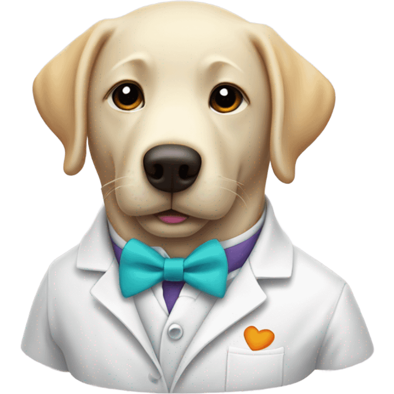 White lab wearing a bow tie  emoji