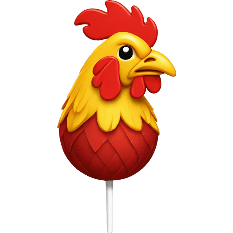 lollipop in the shape of a rooster emoji