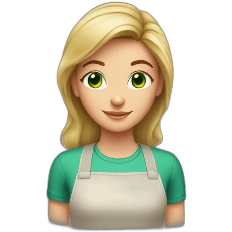  girl green eyes baking cookies emoji