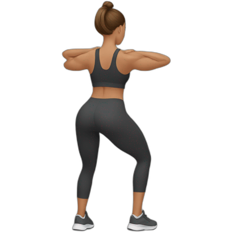  woman doing squats whith only leg emoji