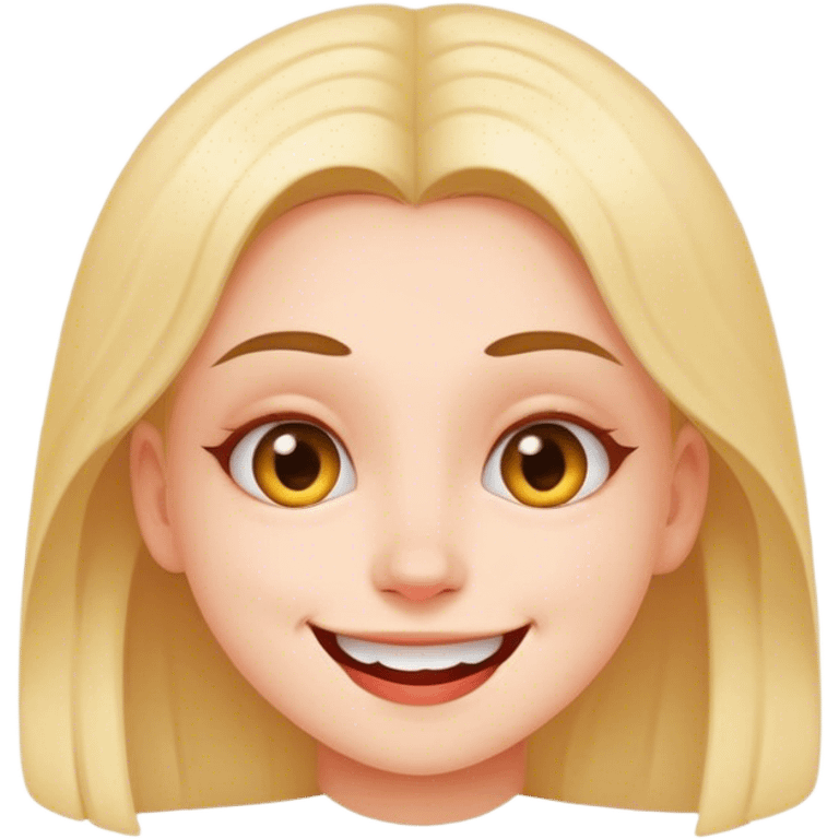 Girl smiling with a weird face  emoji