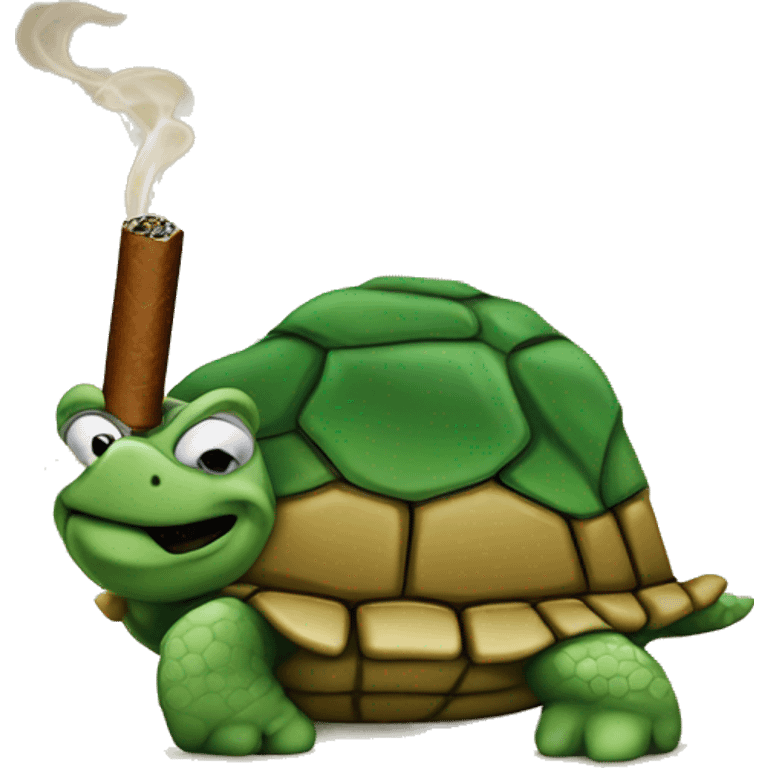 Turtle with a cigarrete emoji