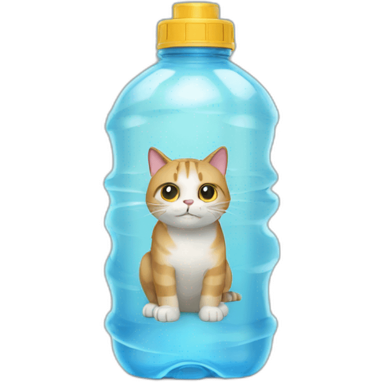 Cat trapped in a waterbottle emoji