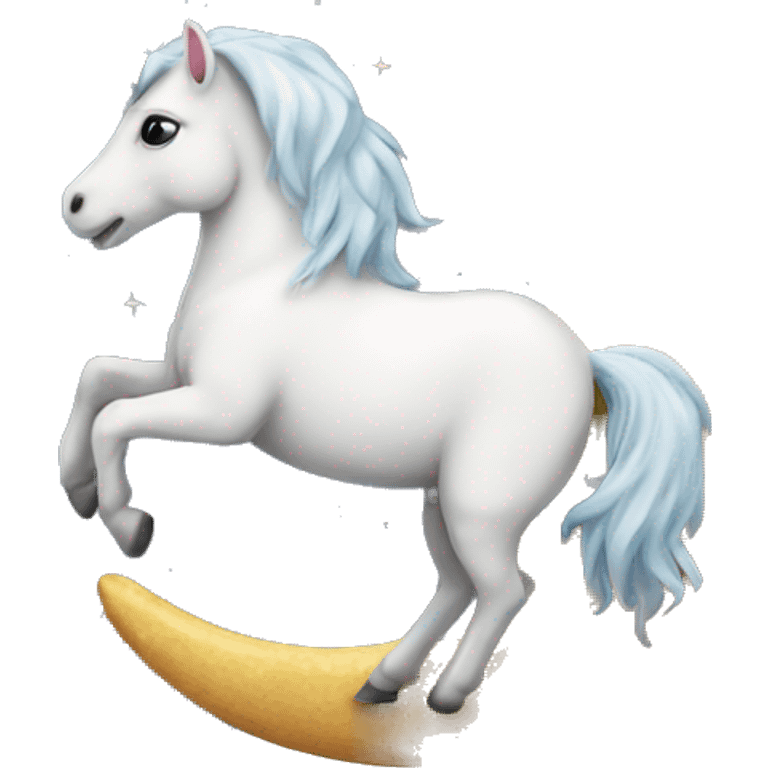 Unicorn on the moon emoji