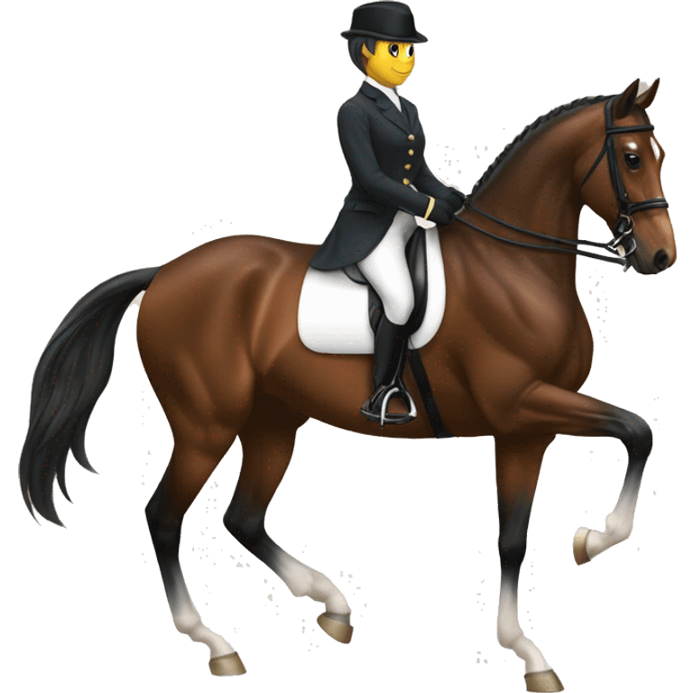 Bay horse doing dressage emoji