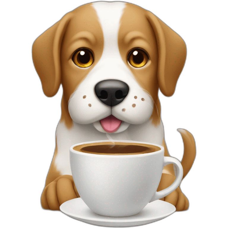 Dog having coffee emoji