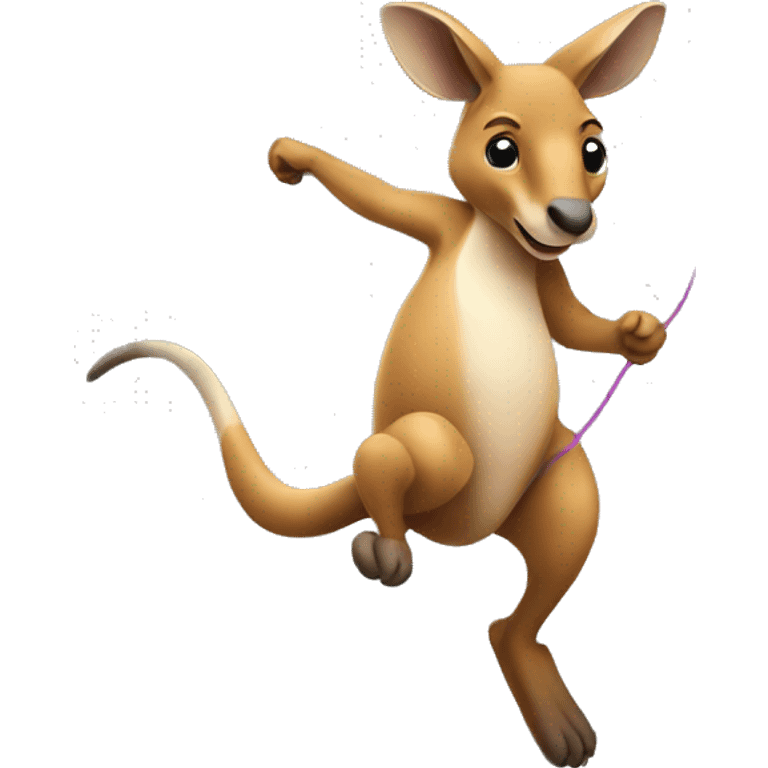 a kangaroo jumping rope emoji