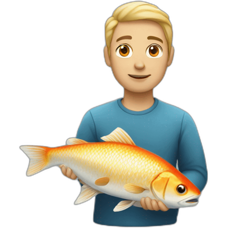 White person with fish emoji