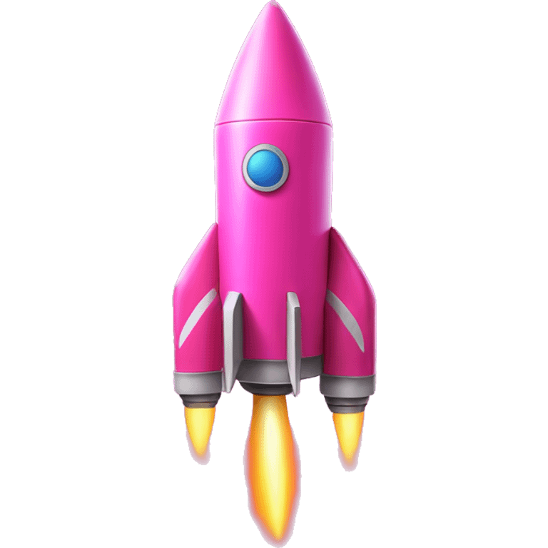 neon pink rocket emoji