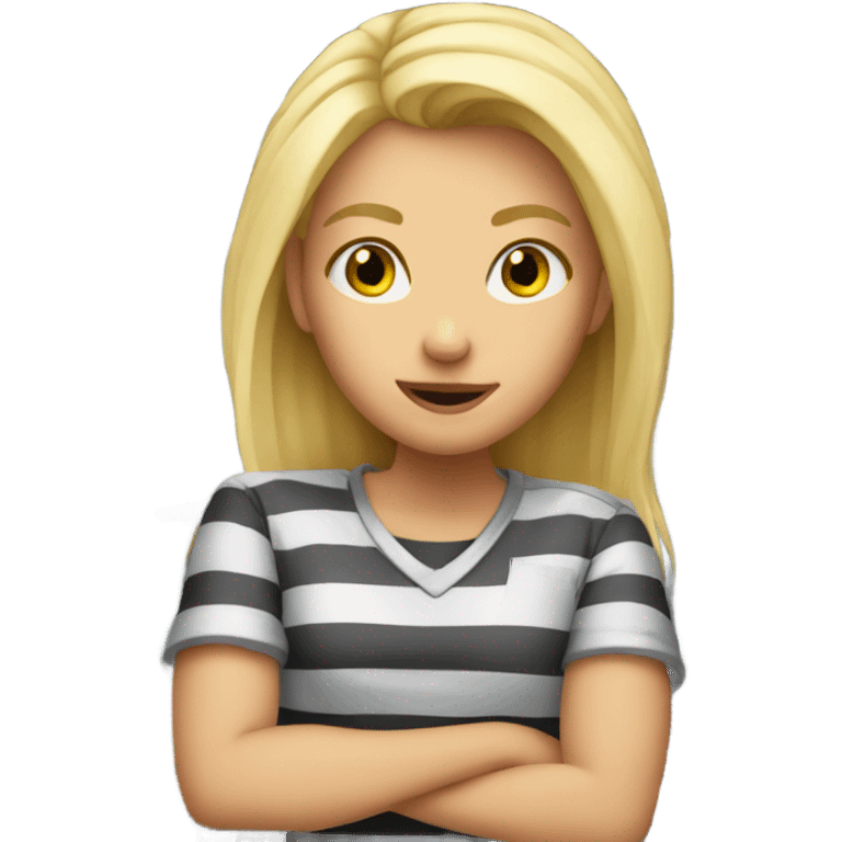 Blonde girl in jail emoji