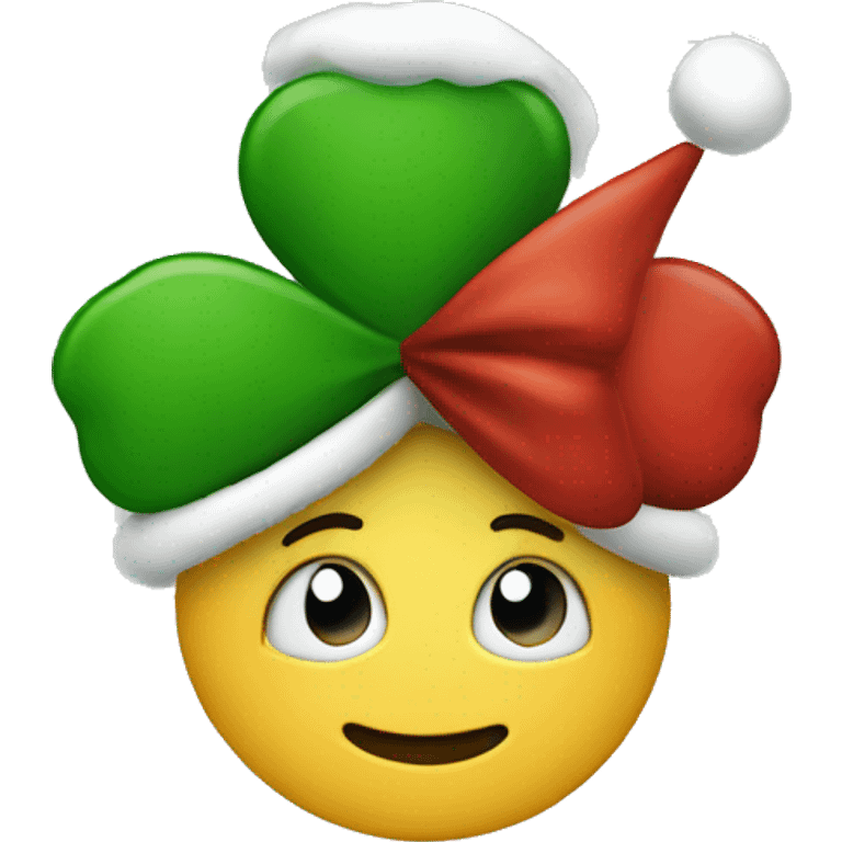 clover with christmas hat emoji