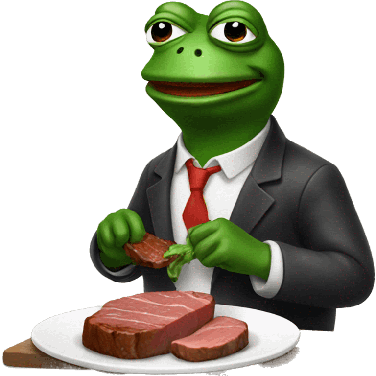 pepe eating steak emoji