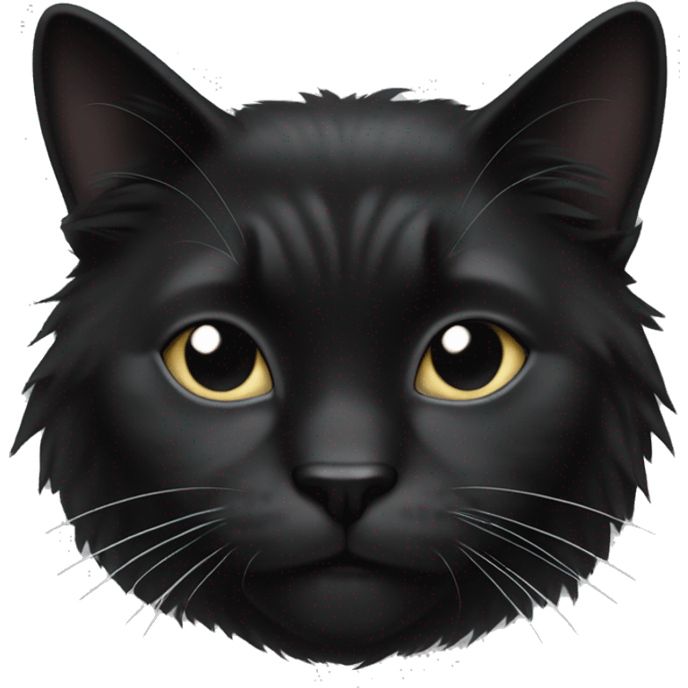 black long hair cat with black and white muzzle emoji