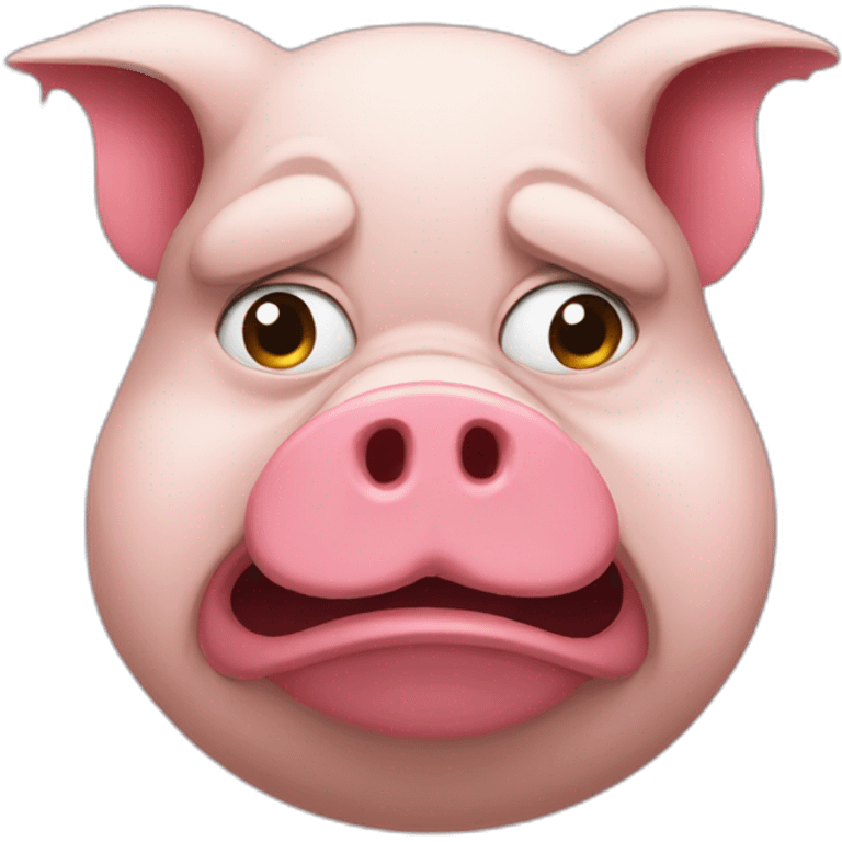 The angry philosopher pig emoji