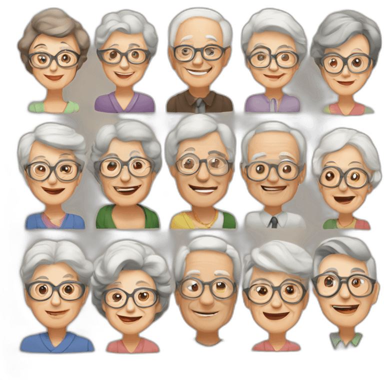 10 Seniors together with older lady teacher emoji