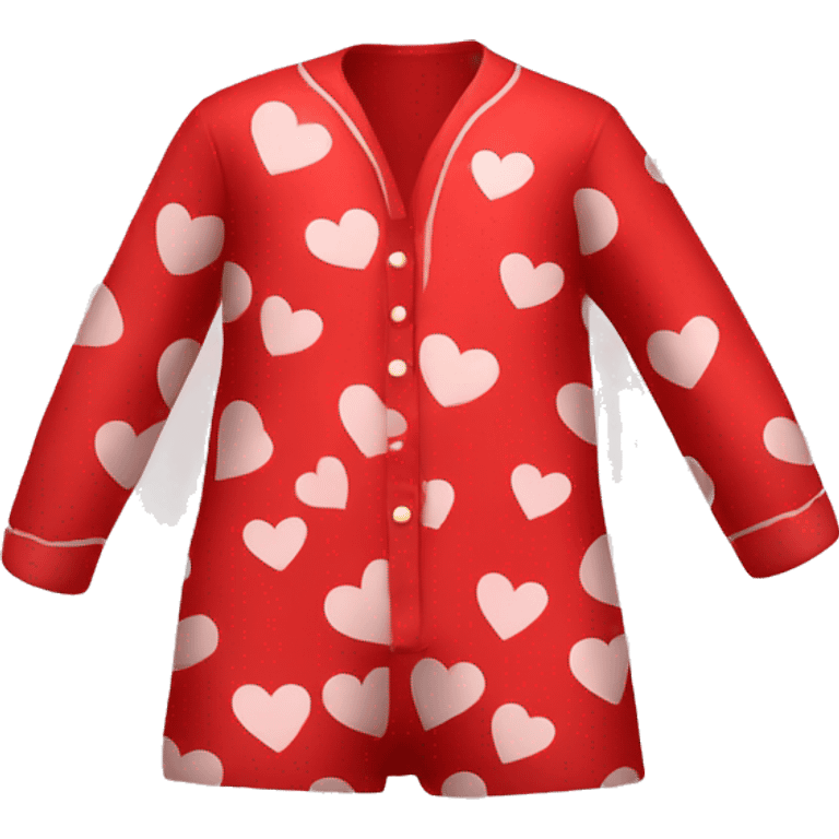 red pajamas with hearts emoji