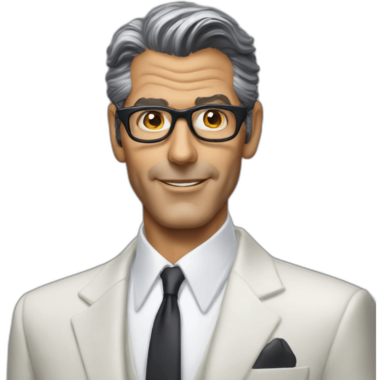 Single face  George Clooney and Jeff Goldblum hybrid emoji